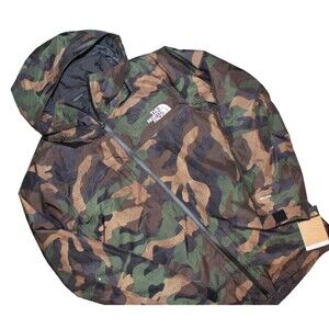 The North Face Men’s Snow Trail Insulated Hooded Full Zip Jacket Camo Green S